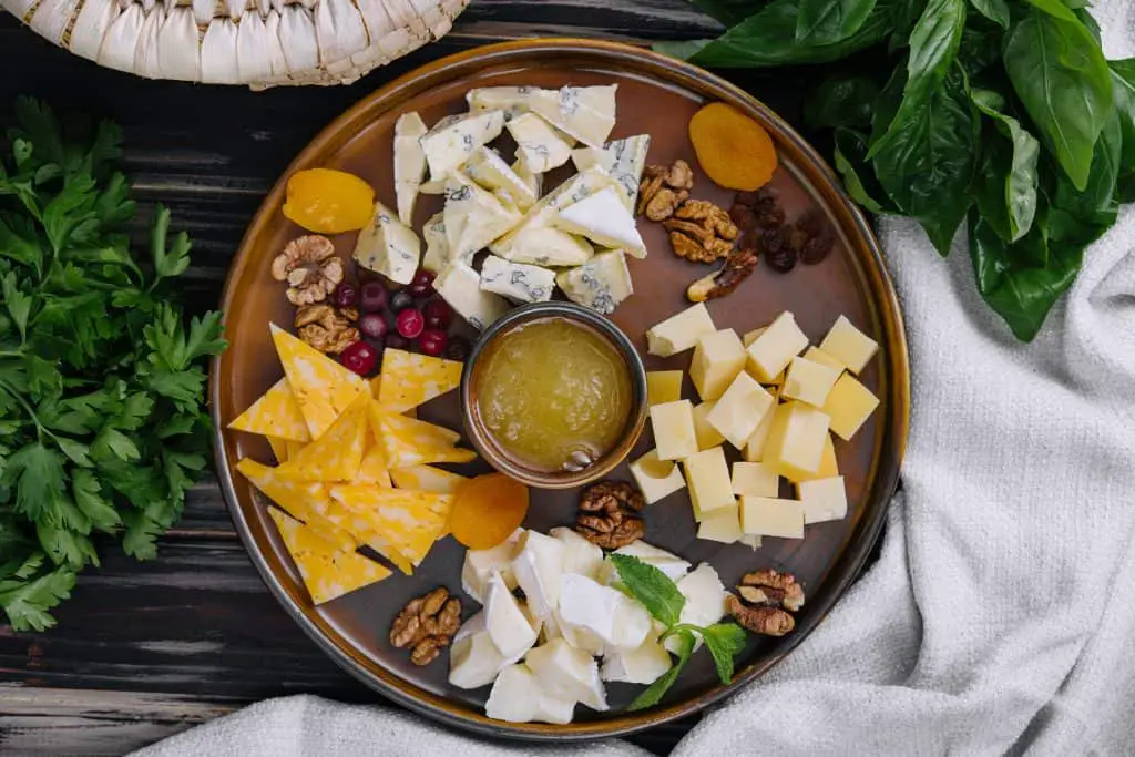 Different types of delicious cheese and snacks. imported cheese thailand 